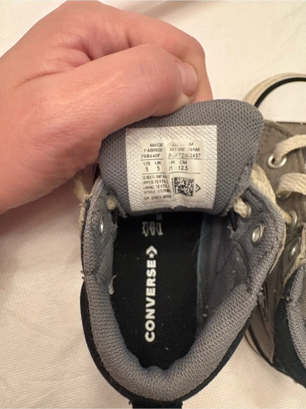 Converse All Star Toddler size 5 Unisex Gray High-Top Sneakers